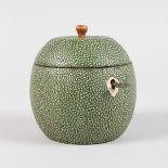 A SHAGREEN APPLE TEA CADDY. 4.5ins high.