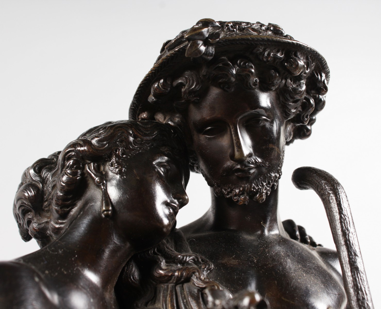 AUGUSTE MOREAU (19TH CENTURY) FRENCH A SUPERB PAIR OF BRONZE FIGURE GROUPS, a classical man and - Image 4 of 7