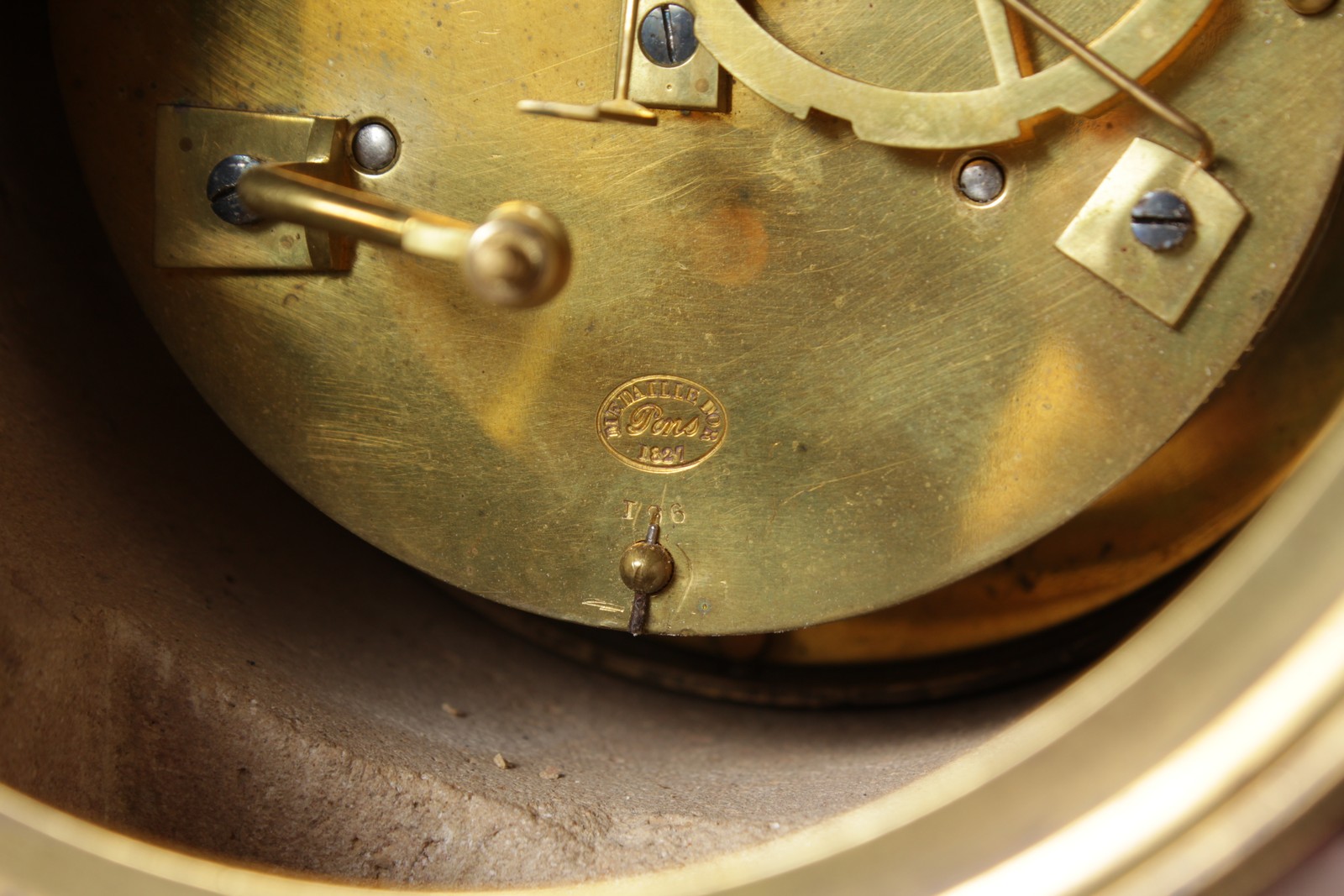 A SUPERB LOUIS XVI BRONZE, ORMOLU AND ROUGE MARBLE MANTLE CLOCK, the case with a classical female - Image 9 of 10