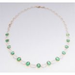 A SUPERB EMERALD, DIAMOND, GOLD MOUNTED NECKLACE with certificate.