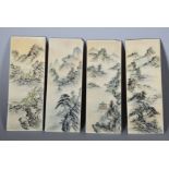 20th Century Chinese School. Study of Birds on Branches, with a Landscape on the reverse, Mixed