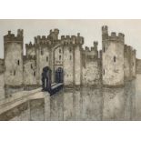 Valerie Thornton (1931-1991) British. "Bodiam Castle (East Sussex)", Lithograph, Signed, Inscribed