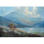 Douglas Falconer (1913-2004) British. "Part of Loch Tay", Oil on Board, Signed, and Signed and