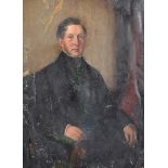 19th Century English School. Portrait of a Man, Oil on Canvas laid down, Unframed, 18.5" x 13",
