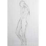 20th Century English School. A Standing Nude, Print, 29" x 20".