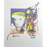 Herman Brood (act.1964-2001) Dutch. "Bowie", Print, overall 23" x 19.25", and another by the same