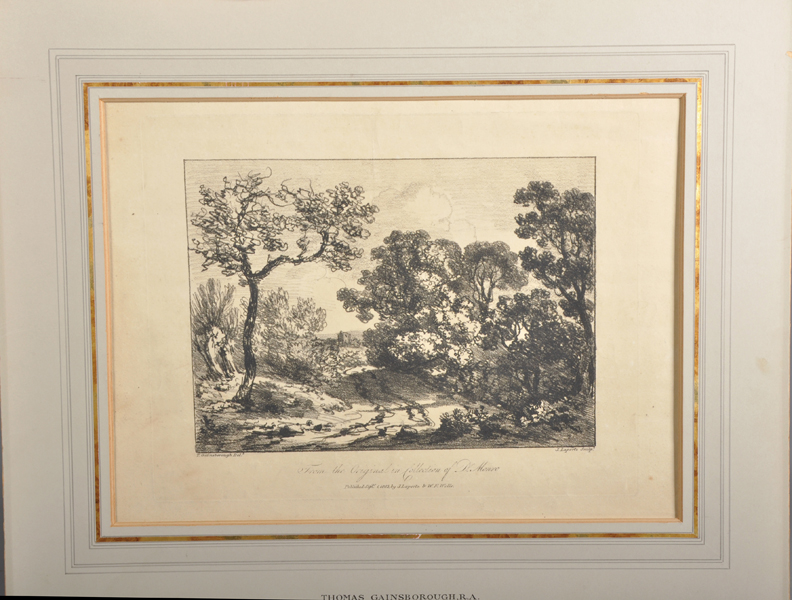 After Thomas Gainsborough (1727-1788) British. A River Landscape, Engraved by J Laporte, Unframed, - Image 2 of 3