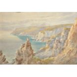 Florence E... Murray (19th - 20th Century) British. A Coastal Scene, Watercolour, Signed and