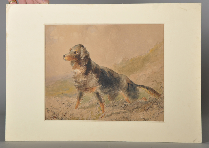 Circle of David Gourlay Steell (1819-1894) British. A Setter in a Landscape, Watercolour, - Image 2 of 3