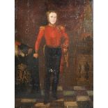 19th Century English School. Portrait of a Military Officer, Oil on Panel, Unframed, 18.5" x 13".