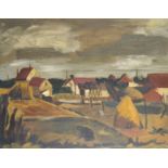 P... Kirin (20th Century) French. A Farm Scene, with a Figure in the foreground, Oil on Canvas,