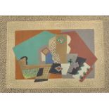 Gino Severini (1883-1966) Italian. "Still Lie with Pipe 1914", Lithograph, 13.75" x 18.5".