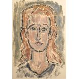 John Melville (1902-1986) British. Portrait Study of a Young Woman, Oil on Paper, Signed,