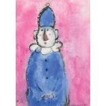 Dora Holzhandler (1928-2015) French/British. A Standing Clown, Mixed Media, Signed and Dated '89,