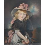 Herbert Wriper (20th Century) British. Portrait of a young Girl, after John Hoppner, Pastel,