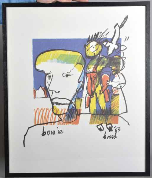 Herman Brood (act.1964-2001) Dutch. "Bowie", Print, overall 23" x 19.25", and another by the same - Image 2 of 3