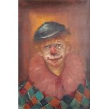 Elio Vitali (20th Century) Italian. 'The Clown', Oil on Canvas, Signed, and Inscribed on the