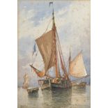 Richard Henry Nibbs (c.1816-1893) British. A Shipping Scene, with a Boat at Anchor, Watercolour,