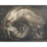 Frank Short (1857-1945) British. "Diana and Endymion" after George Frederick Watts, Engraving,