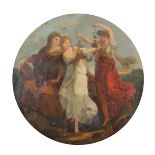 Manner of Angelica Kauffman (1741-1807) Swiss. Three Dancing Maidens, Oil on Canvas, Painted
