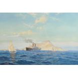 David Roy Macgregor (1925- ) British. A Shipping Scene off Gibraltar, Watercolour, Signed, 14.5" x