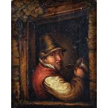 Manner of Adriaen van Ostade (1610-1685) Dutch. A Man drinking by a Window, Oil on Canvas, Unframed,