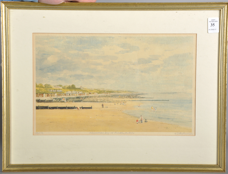 E... Clifford Turner (20th Century) British. "A Summers Day, Frinton-on-Sea", Lithograph, Signed, - Image 2 of 4