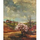 Leonard de Buck (1874-1954) Dutch. "Spring Time", an Extensive Landscape, Oil on Canvas, Signed, and