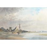 Ivan Taylor (1946- ) British. A Coastal Scene, with Beached Boats, Watercolour, Signed, 13.5" x 19.