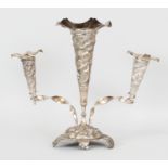 A SOUTH-EAST ASIAN SECTIONAL SILVER-METAL EPERGNE, weighing 485gm, the holders embossed with