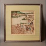 A FINE QUALITY 19TH CENTURY FRAMED CHINESE PAINTING ON PAPER, in watercolour and ink, depicting a