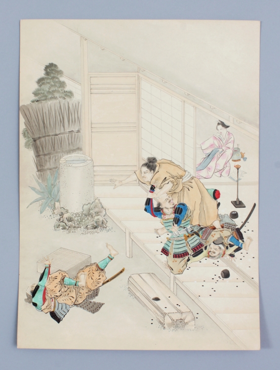 A PAIR OF FINE QUALITY JAPANESE MEIJI PERIOD PAINTINGS ON PAPER, circa 1900, depicting a - Image 2 of 10