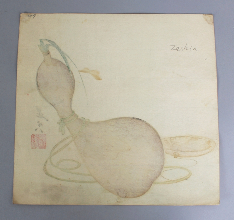 AN EARLY 20TH CENTURY JAPANESE WOODBLOCK SURIMONO BY ZESHIN, depicting a butterfly hovering near a - Image 3 of 3