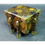 A GOOD SMALL JAPANESE MEIJI PERIOD LACQUER CHEST & COVER, supported on six flared feet, the