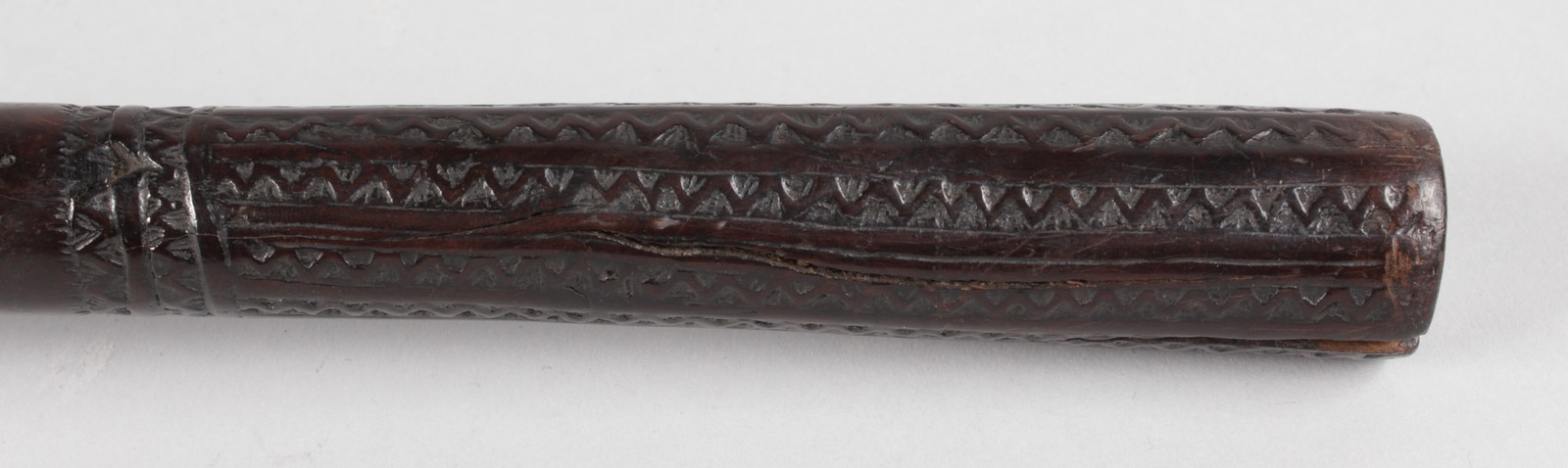 A FIJIAN CARVED WOOD CLUB. 16ins long. - Image 6 of 6