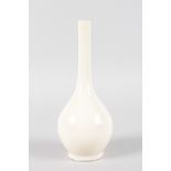 A SMALL CREAMWARE BOTTLE VASE. 7.5ins high.