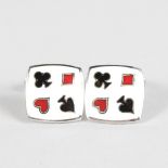A PAIR OF PLAYING CARD CUFFLINKS.