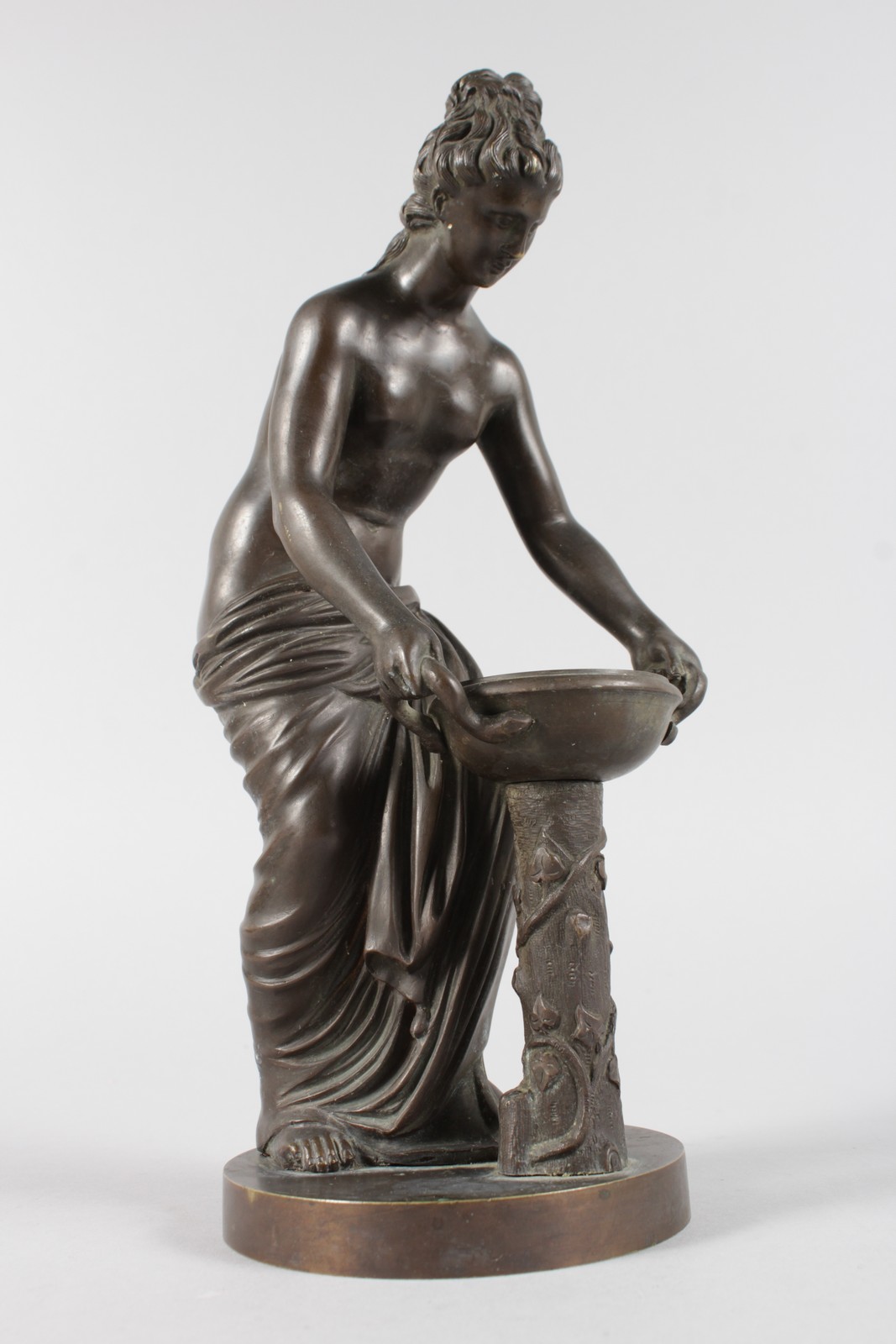 A 19TH CENTURY BRONZE FIGURE of a semi clad woman. - Image 2 of 6