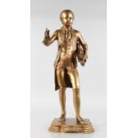 PAULI (fl. LATE 19TH CENTURY) A GOOD GILT BRONZE STANDING FIGURE OF THE YOUNG MOZART carrying a