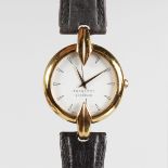 A GENTLEMAN'S LONGINES WRISTWATCH with leather strap.
