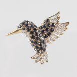 A HUMMINGBIRD BRILLIANT SET BROOCH.