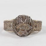 A VICTORIAN SILVER FILIGREE BANGLE.