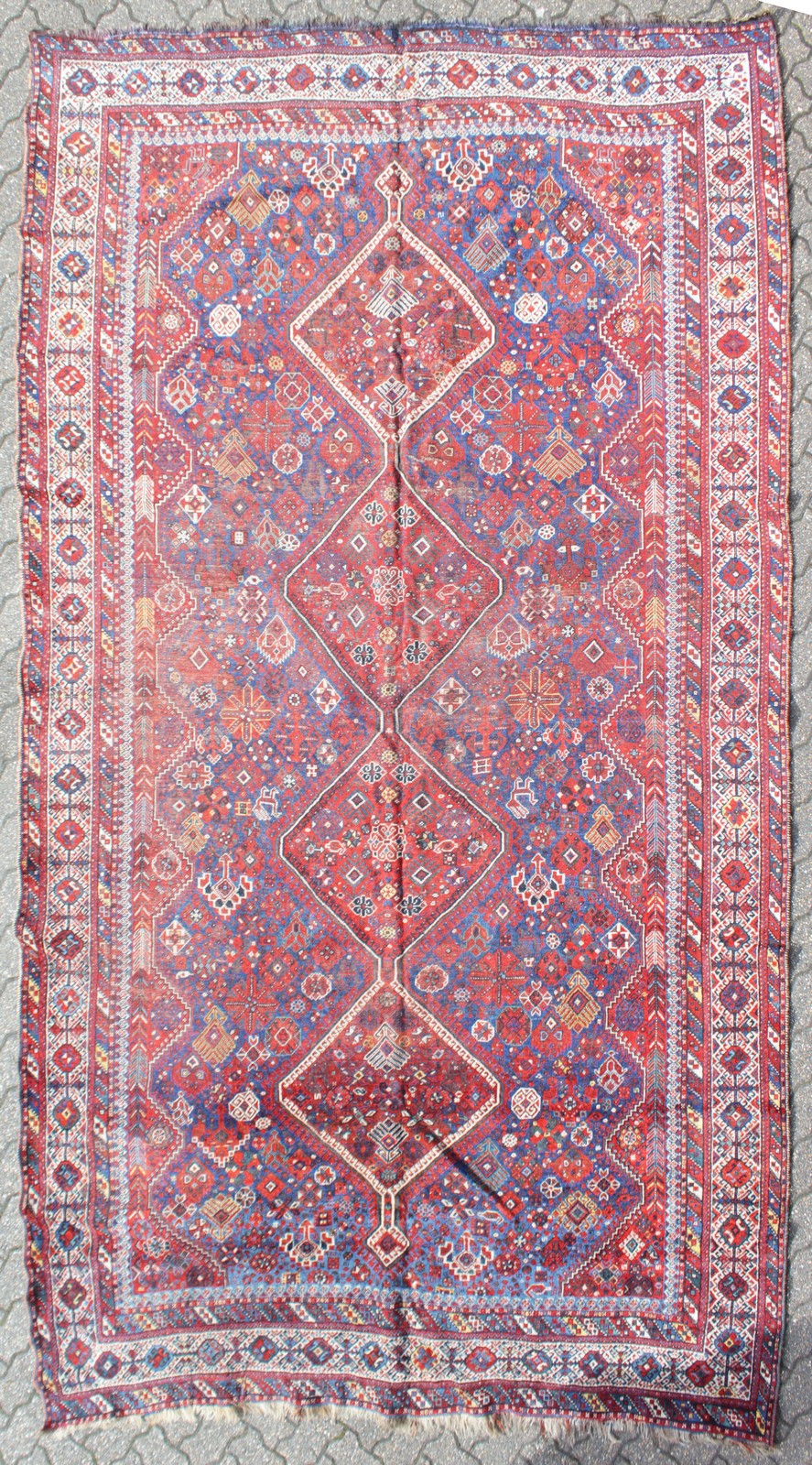 A PERSIAN DOUBLE BORDER RUG, salmon ground, 3ft 2ins x 2ft; together with a similar example. 2ft - Image 2 of 7