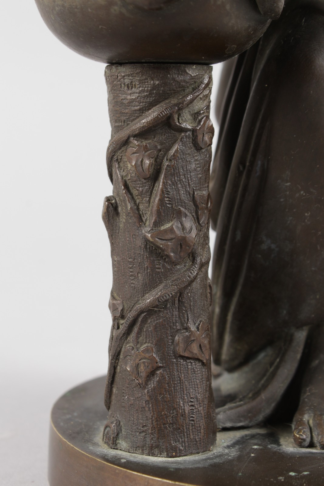 A 19TH CENTURY BRONZE FIGURE of a semi clad woman. - Image 4 of 6