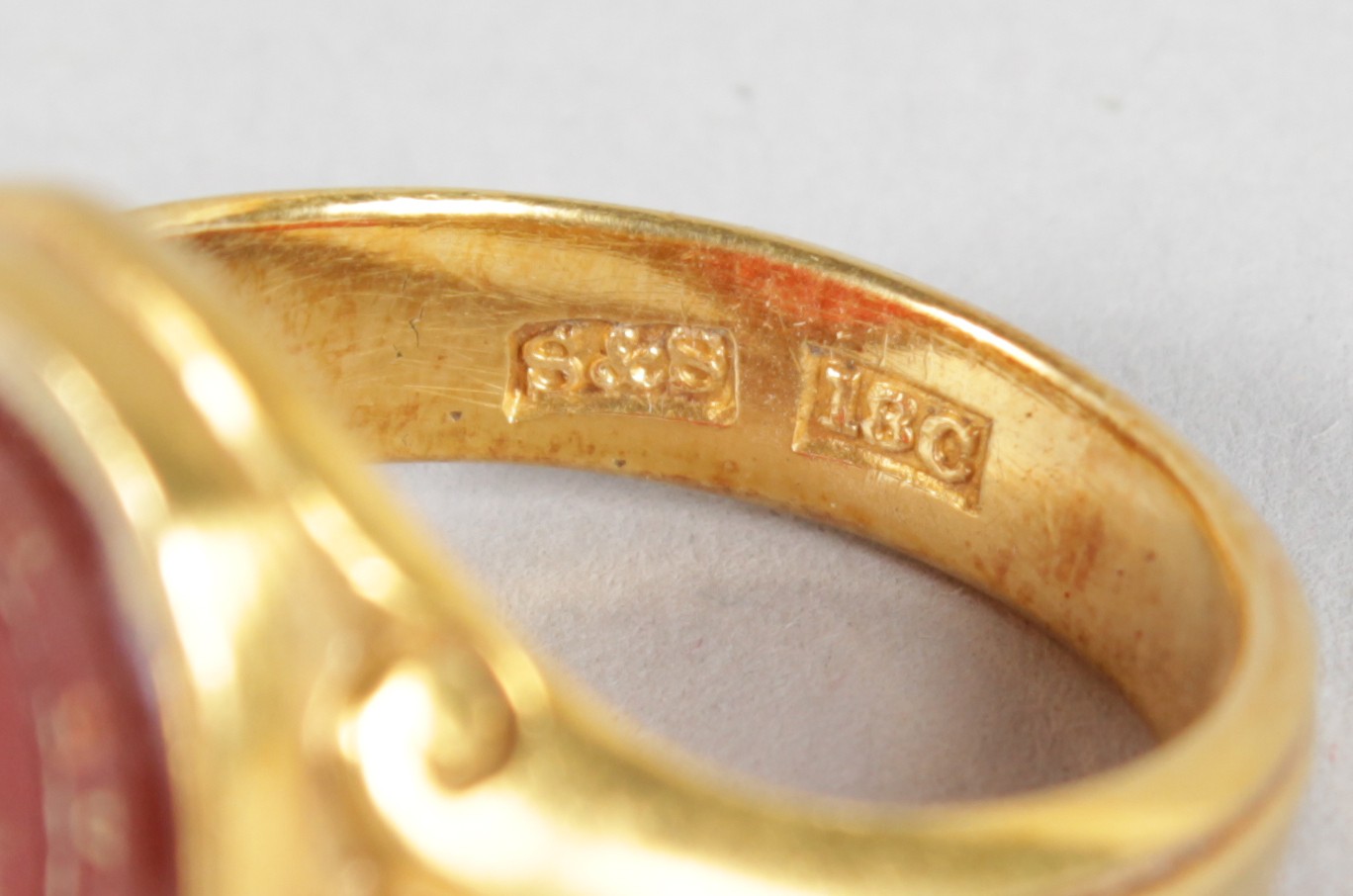 THREE 18CT YELLOW GOLD SEAL RINGS, a three turret castle. - Image 7 of 7