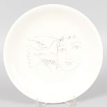 A PLATE with PICASSO DECORATION. 9.5ins diameter.