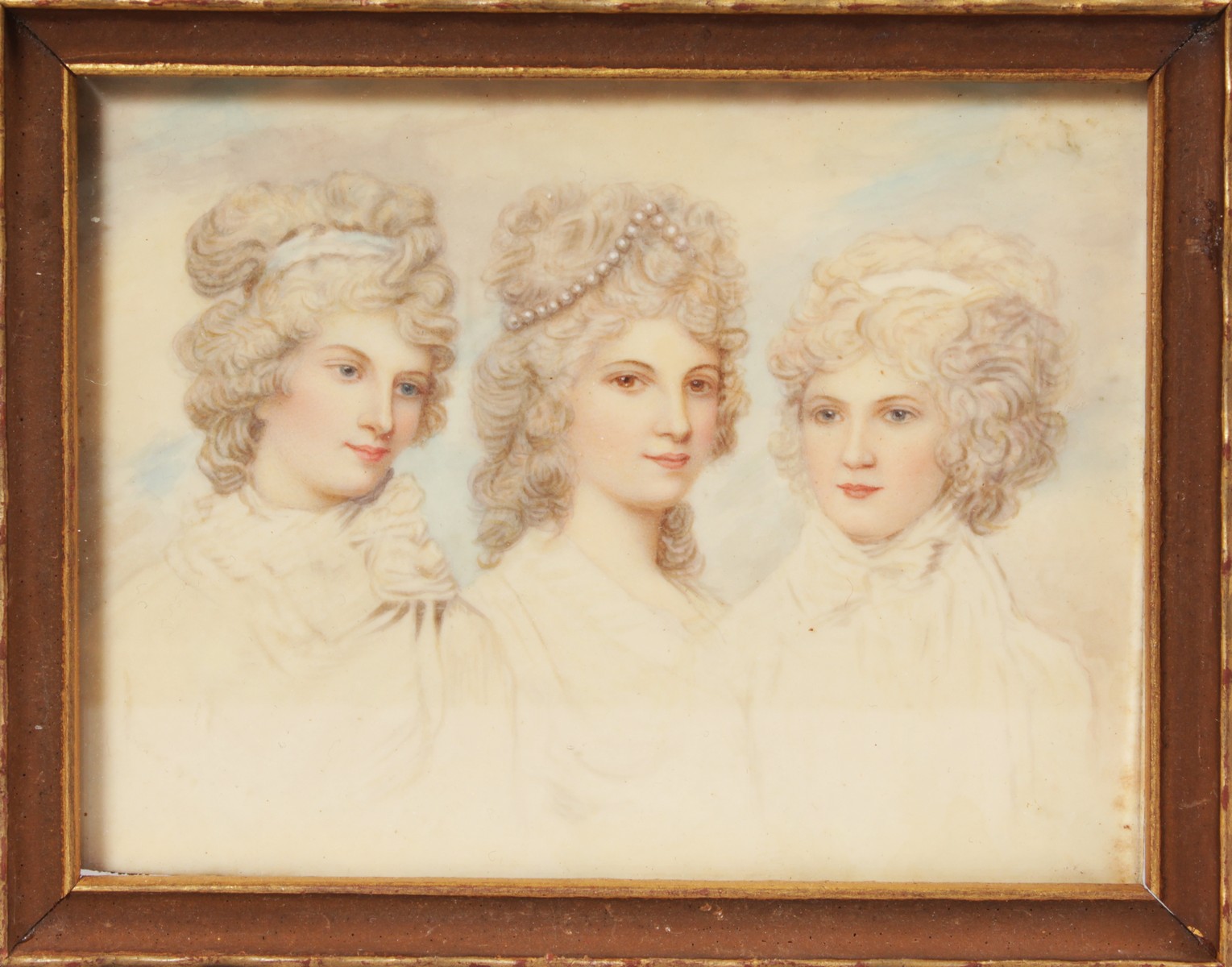 ATTRIBUTED TO RICHARD COSWAY Portrait studies of three young ladies. Reputed to be The Daughters