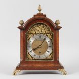 A GOOD SMALL MAHOGANY CASED BRACKET CLOCK by WEBSTER, 5 QUEEN VICTORIA STREET, LONDON, with silvered