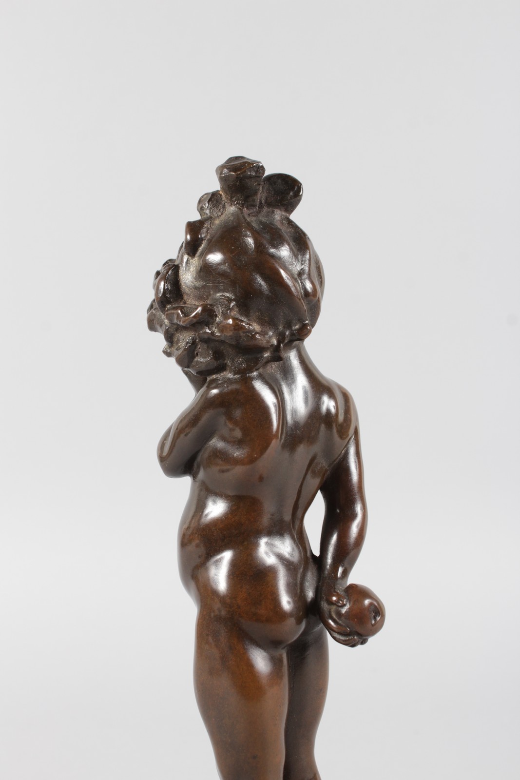 KLINKENBERG A BRONZE OF A YOUNG STANDING NUDE GIRL. Signed, on a marble base. 11ins high. - Image 4 of 6