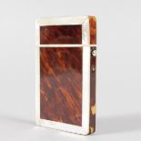 A TORTOISESHELL AND MOTHER-OF-PEARL CALLING CARD CASE.